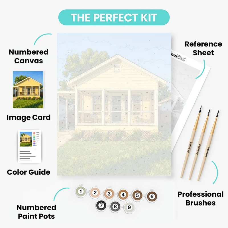 Summer Home Through the Seasons - Custom Paint by Numbers Kit