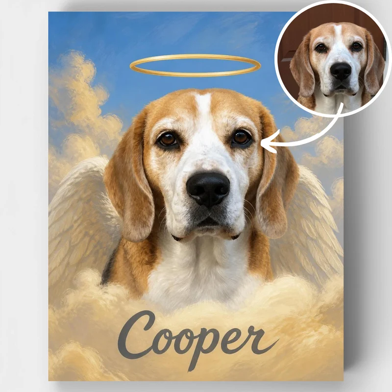 Angel Pet Memorial Portrait - Custom Paint by Numbers Kit