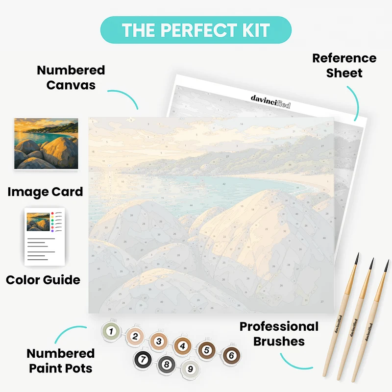 Golden Boulders at Anchorage - Paint by Numbers Kit