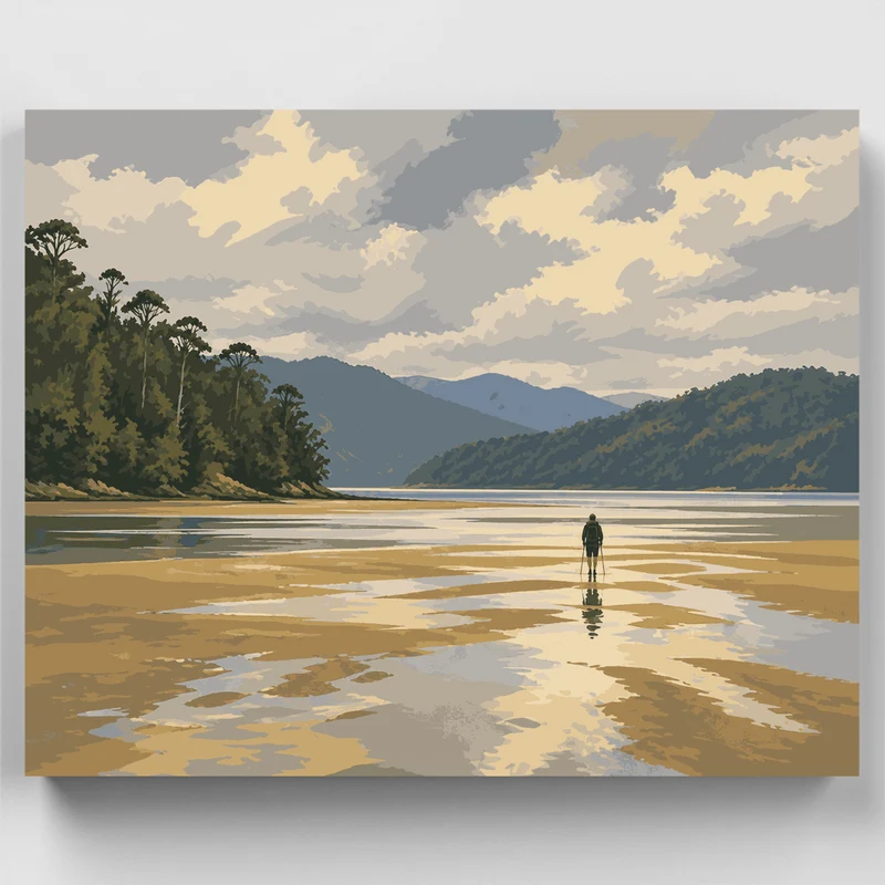 Awaroa Low Tide Crossing - Paint by Numbers Kit
