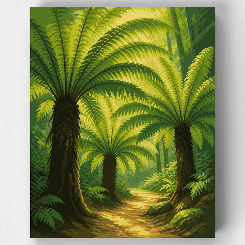 Ancient Tree Ferns - Paint by Numbers Kit