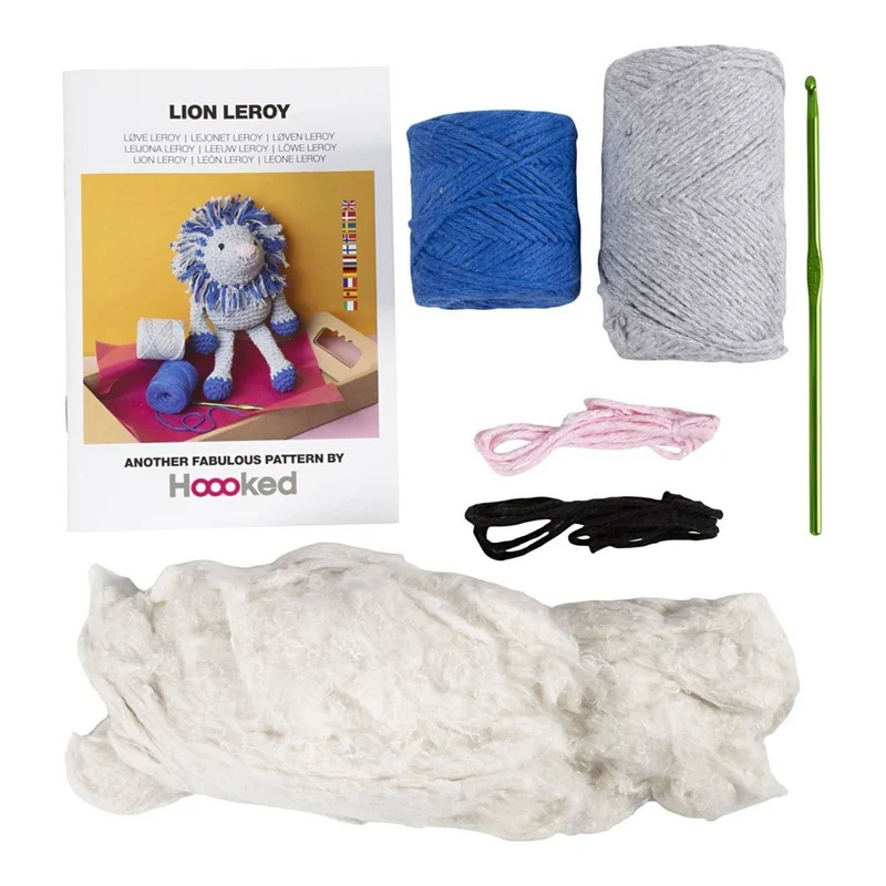 Creativ Company | Amigurumi Löwe Häkelset DIY Baumwolle marineblau hellgrau