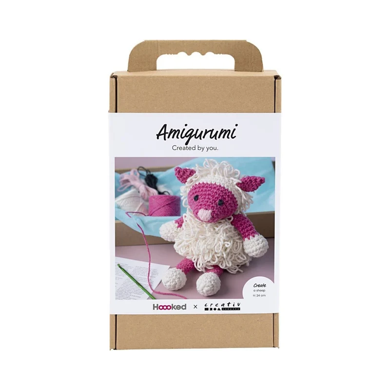 Creativ Company | Amigurumi Schaf Häkelset DIY Baumwolle pink creme