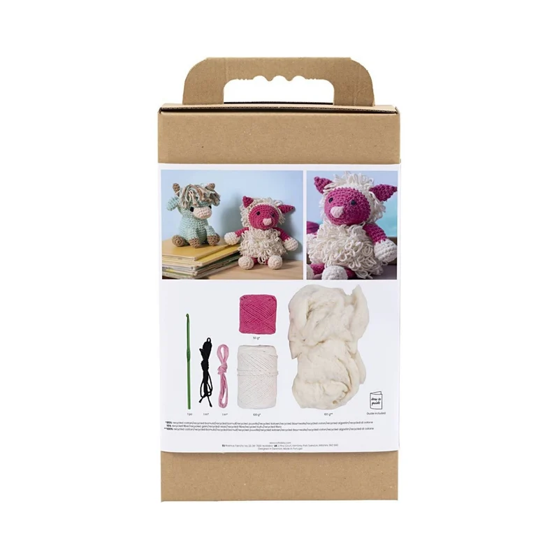Creativ Company | Amigurumi Schaf Häkelset DIY Baumwolle pink creme