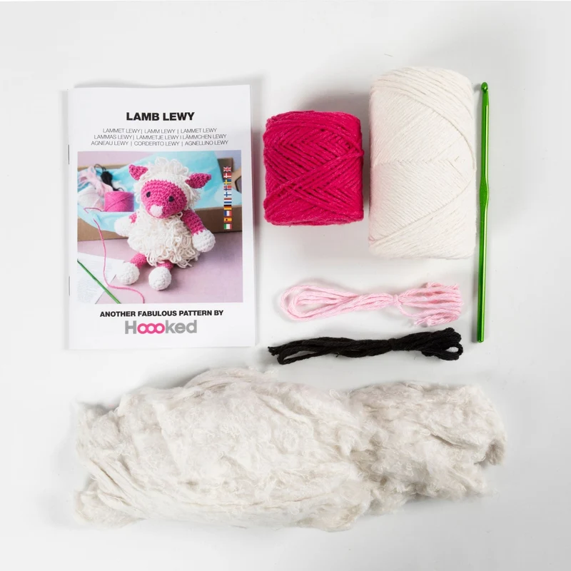 Creativ Company | Amigurumi Schaf Häkelset DIY Baumwolle pink creme