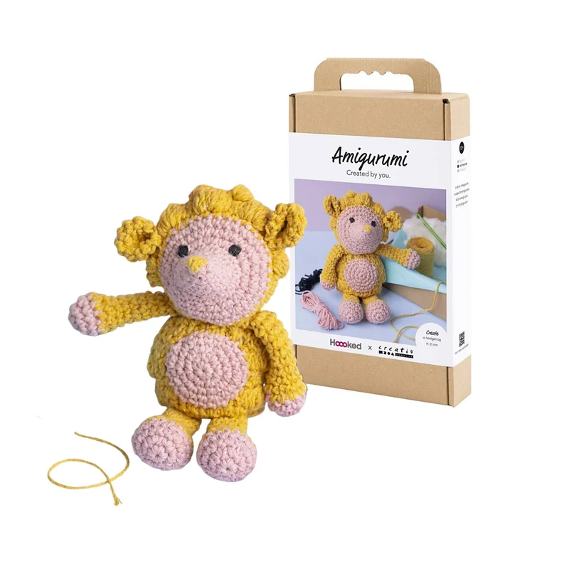 Creativ Company | Amigurumi Igel Häkelset DIY Baumwolle hellrosa warmgelb