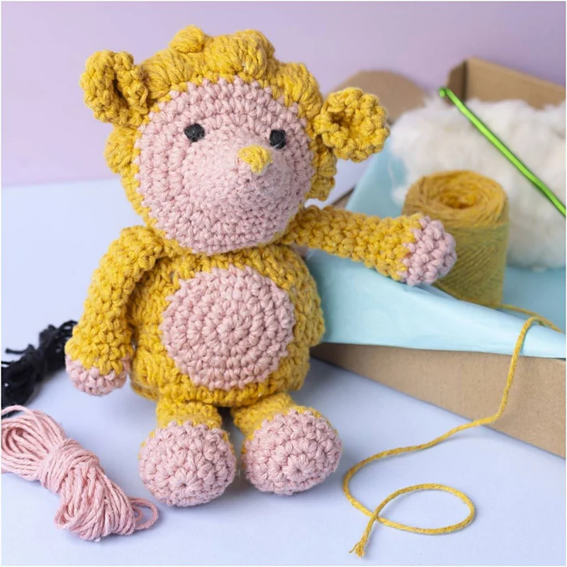 Creativ Company | Amigurumi Igel Häkelset DIY Baumwolle hellrosa warmgelb