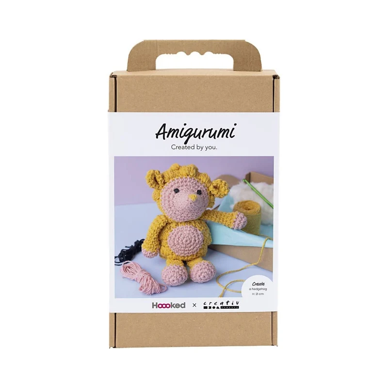 Creativ Company | Amigurumi Igel Häkelset DIY Baumwolle hellrosa warmgelb