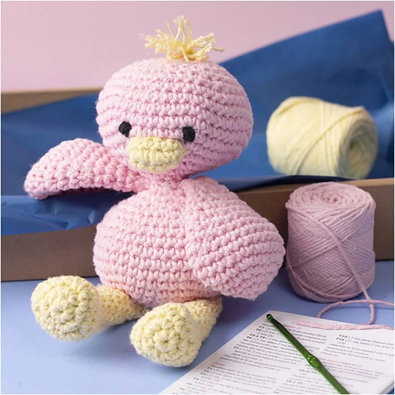 Creativ Company | Amigurumi Entchen Häkelset DIY Baumwolle hellpink hellgelb