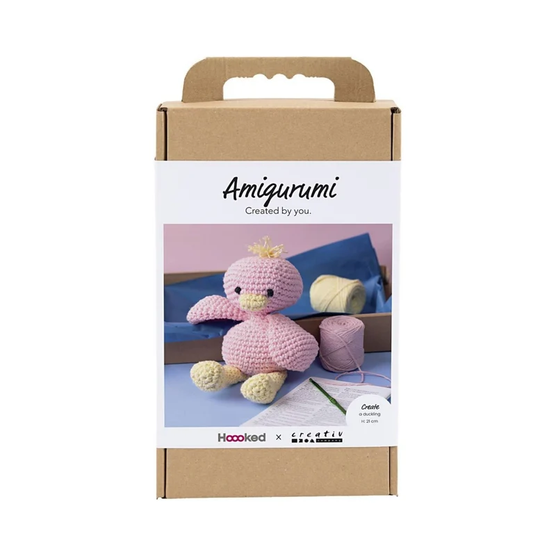 Creativ Company | Amigurumi Entchen Häkelset DIY Baumwolle hellpink hellgelb