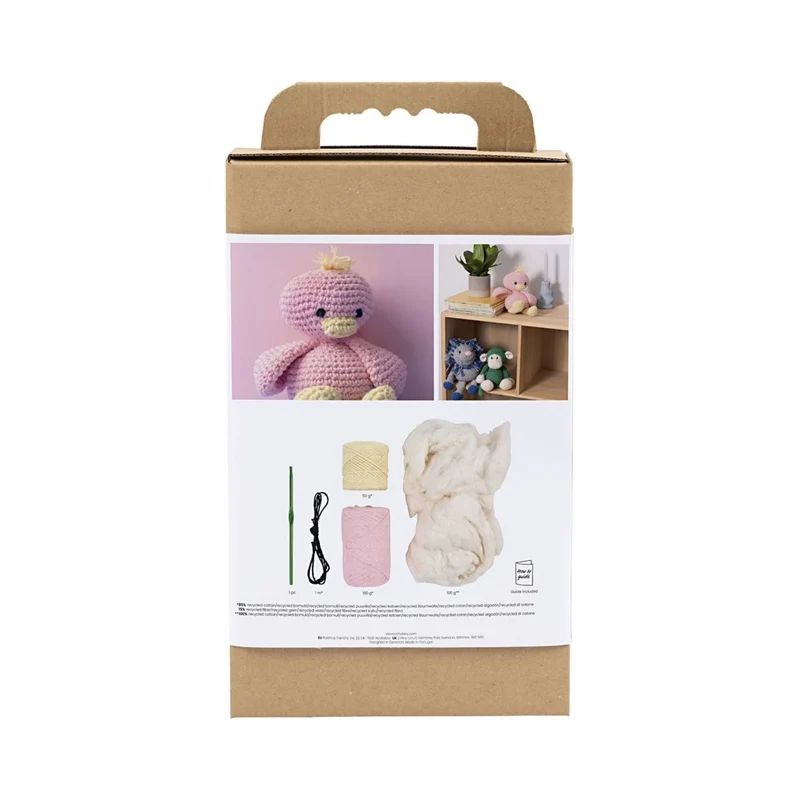 Creativ Company | Amigurumi Entchen Häkelset DIY Baumwolle hellpink hellgelb