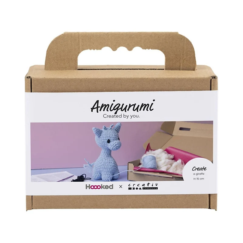 Creativ Company | Amigurumi Giraffe Häkelset DIY Baumwolle hellblau