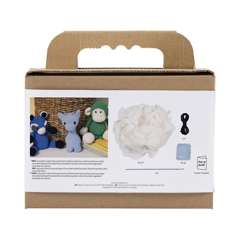 Creativ Company | Amigurumi Giraffe Häkelset DIY Baumwolle hellblau