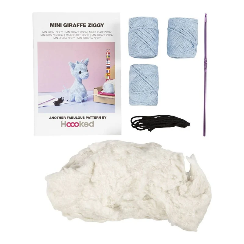 Creativ Company | Amigurumi Giraffe Häkelset DIY Baumwolle hellblau