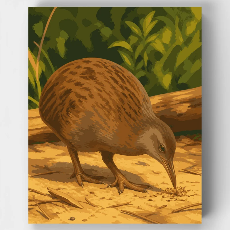 Foraging Weka Bird - Paint by Numbers Kit