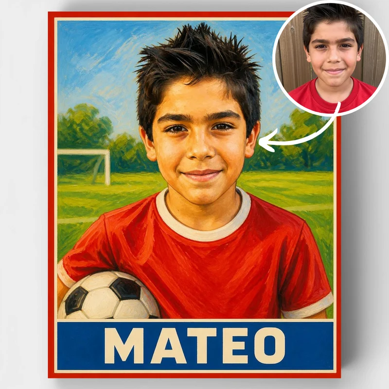 Soccer Star Rookie Card - Custom Paint by Numbers Kit