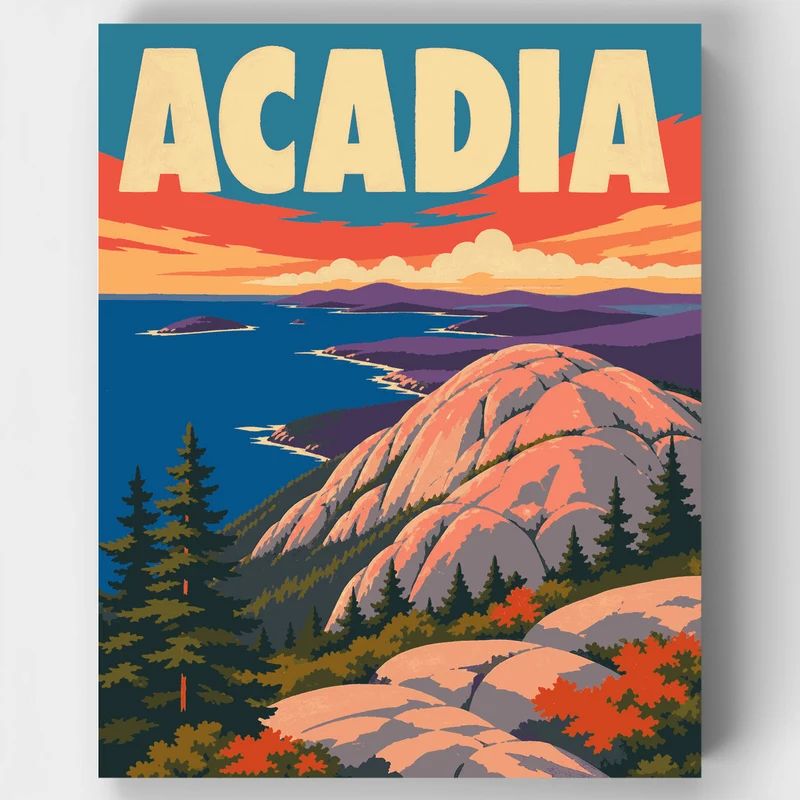 Cadillac Mountain Glow - Paint by Numbers Kit