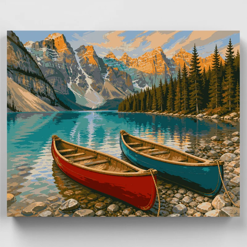 Moraine Lake Canoes - Paint by Numbers Kit