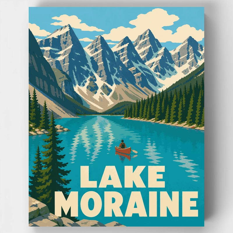 Turquoise Canoe Waters - Paint by Numbers Kit