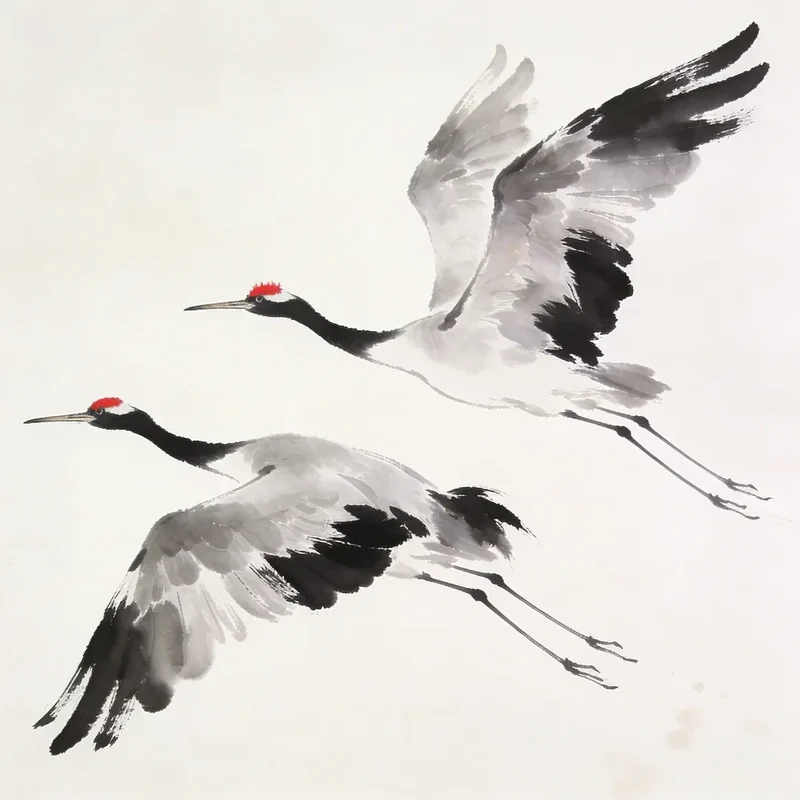 Diamond Painting Zen Cranes I Warm, Chris Paschke Japan
