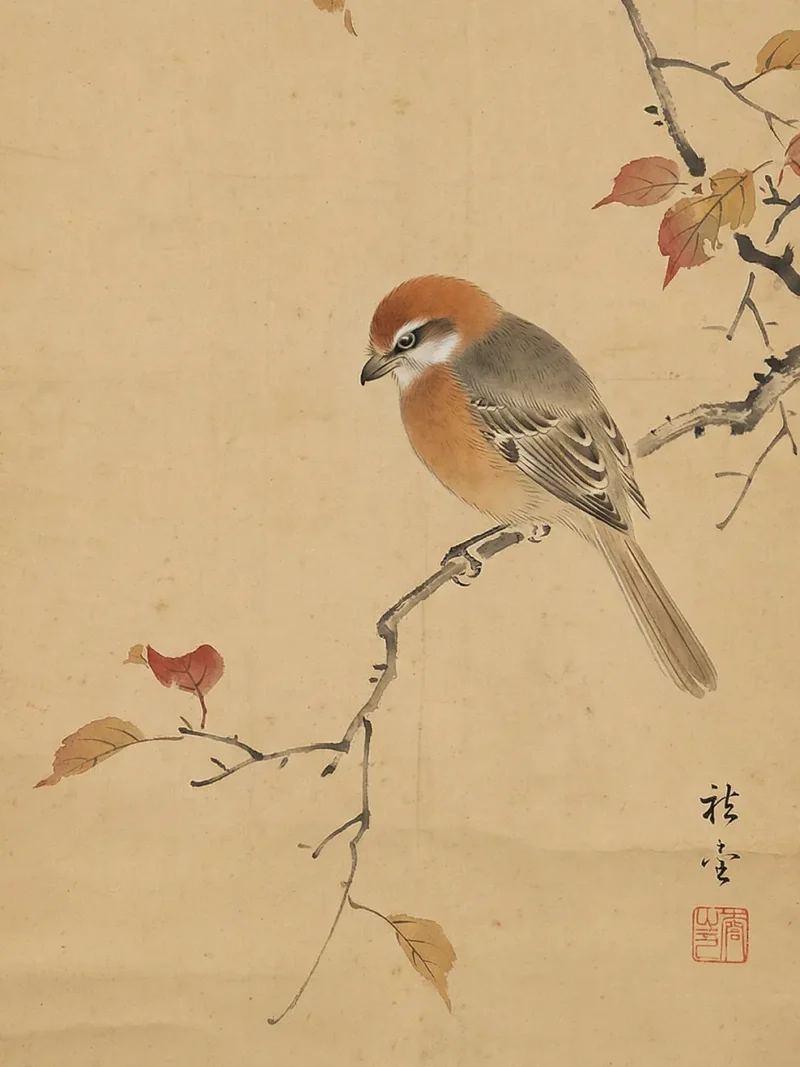 Diamond Painting Vogel auf einem stillen Ast Japan