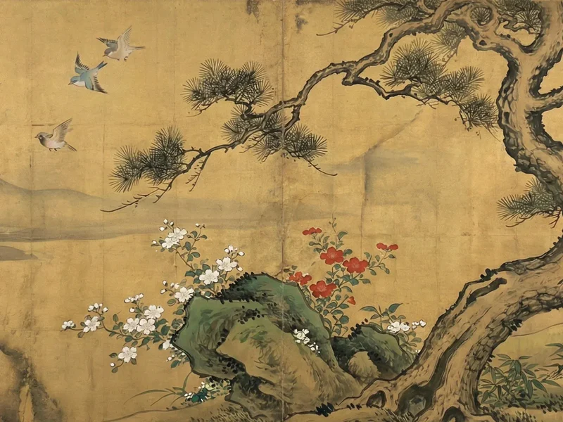 Diamond Painting Blüte unter der alten Kiefer Japan