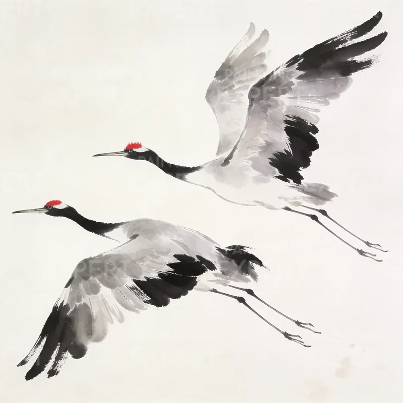 Malen nach Zahlen Zen Cranes I Warm, Chris Paschke Japan
