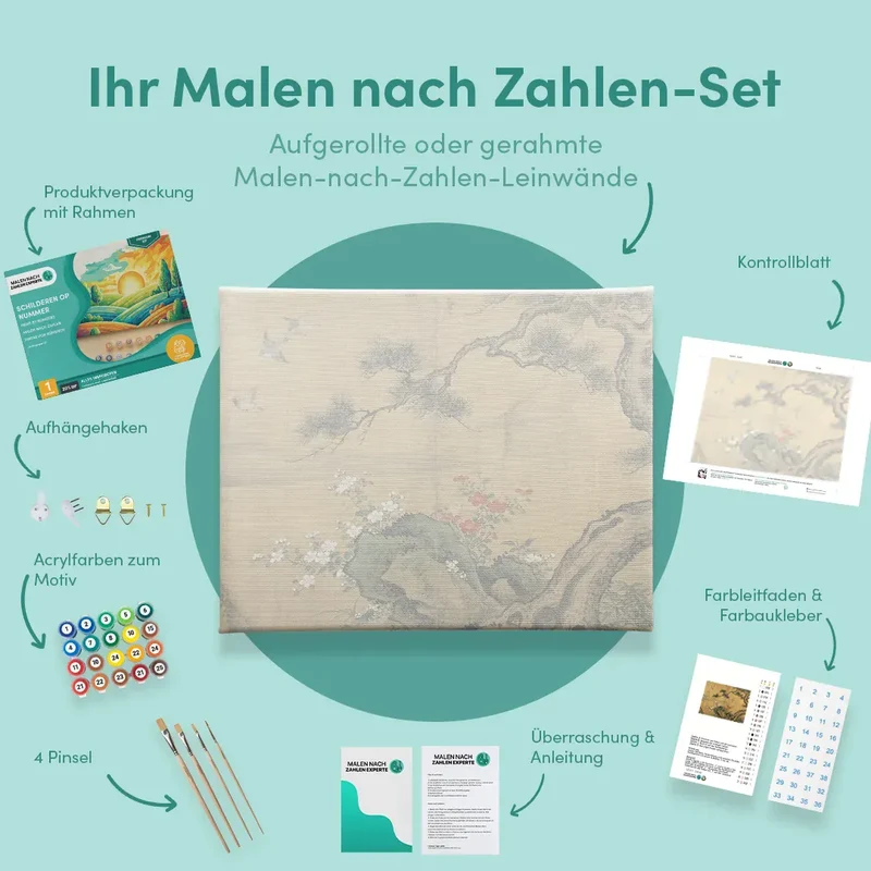 Malen nach Zahlen Blüte unter der alten Kiefer Japan