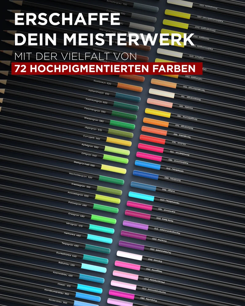 LIEBERGE Farbstifte in Profi-Nylon-Etui (72 Farben)