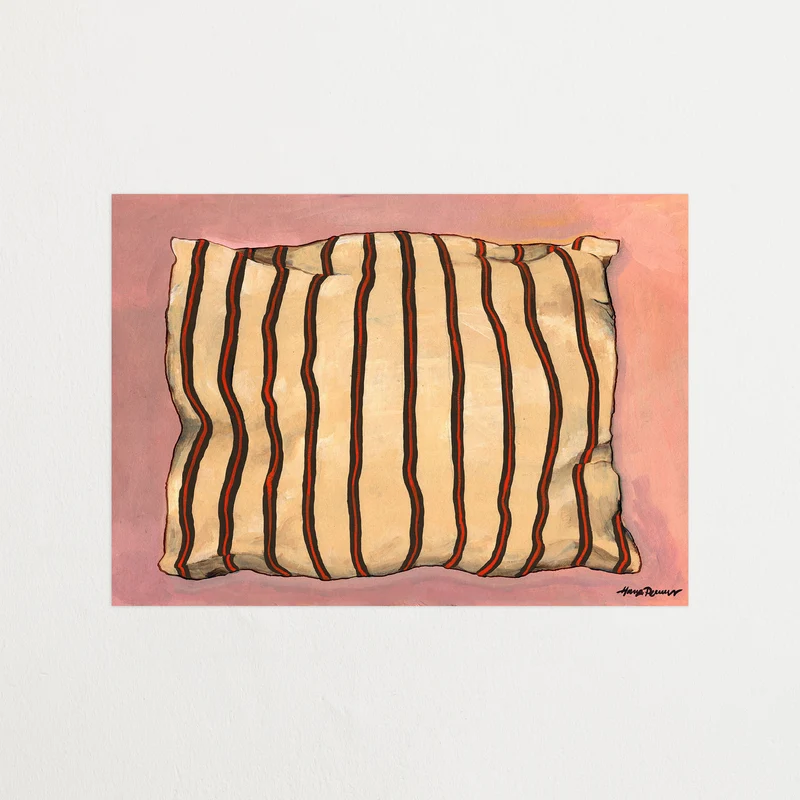 Thin stripe pillow pink
