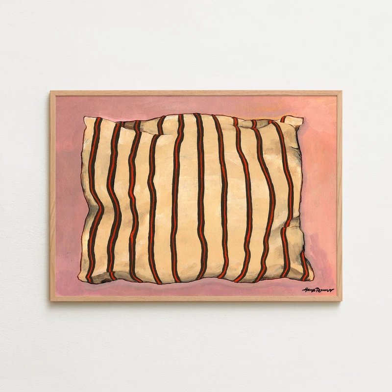 Thin stripe pillow pink