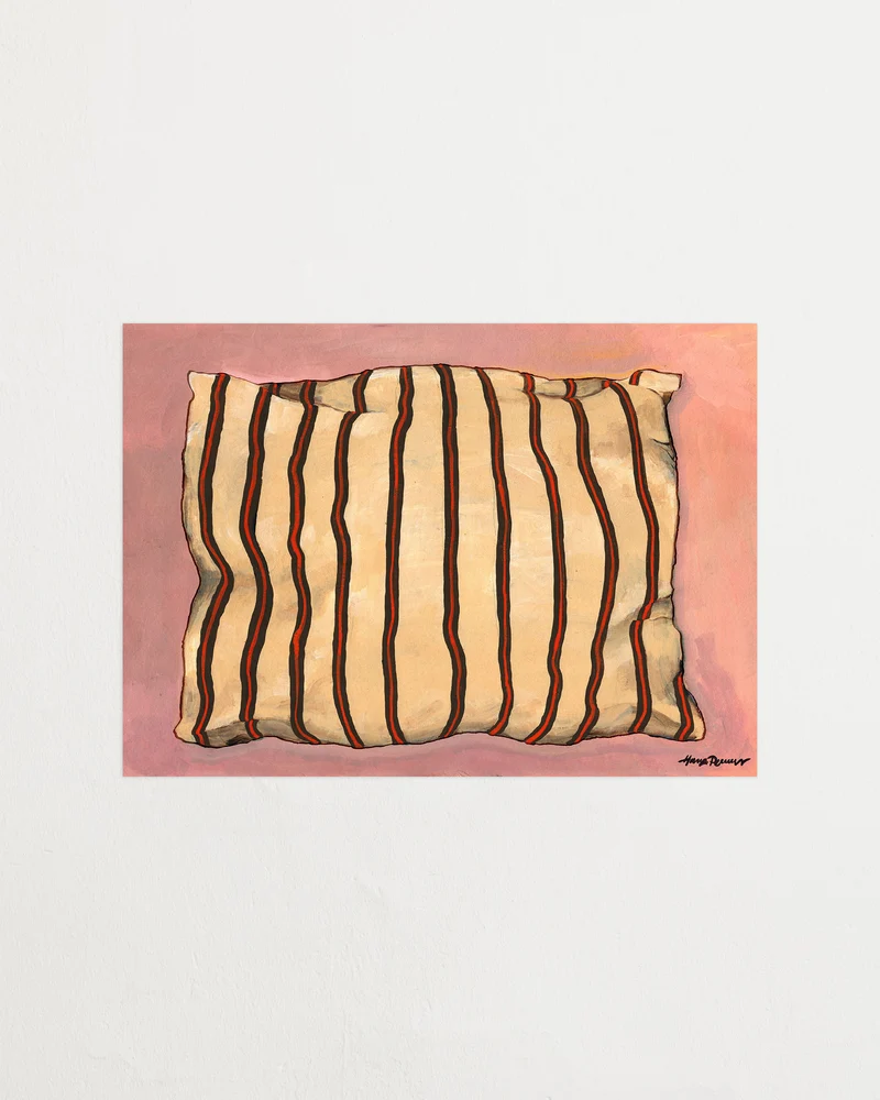 Thin stripe pillow pink