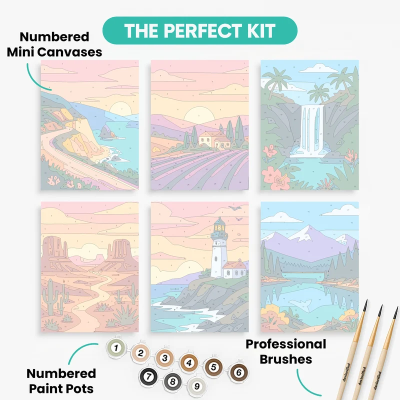 Scenic Escapes - Mini Paint by Numbers Set
