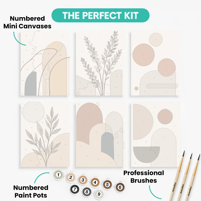 Boho Terracotta Shapes - Mini Paint by Numbers Set