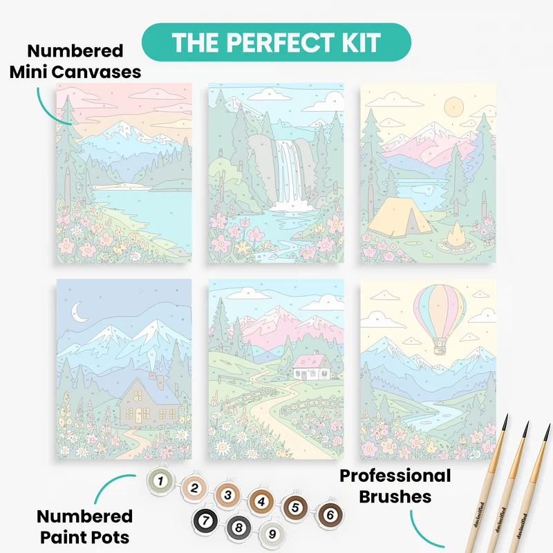 Scenic Wilderness - Mini Paint by Numbers Set