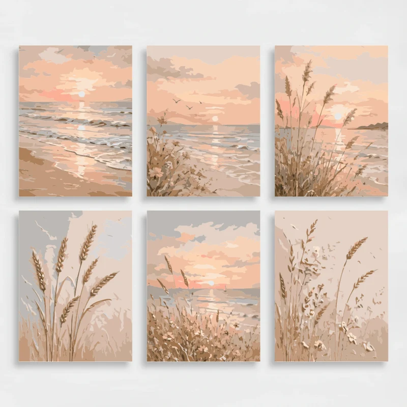 Golden Shore Sunsets - Mini Paint by Numbers Set