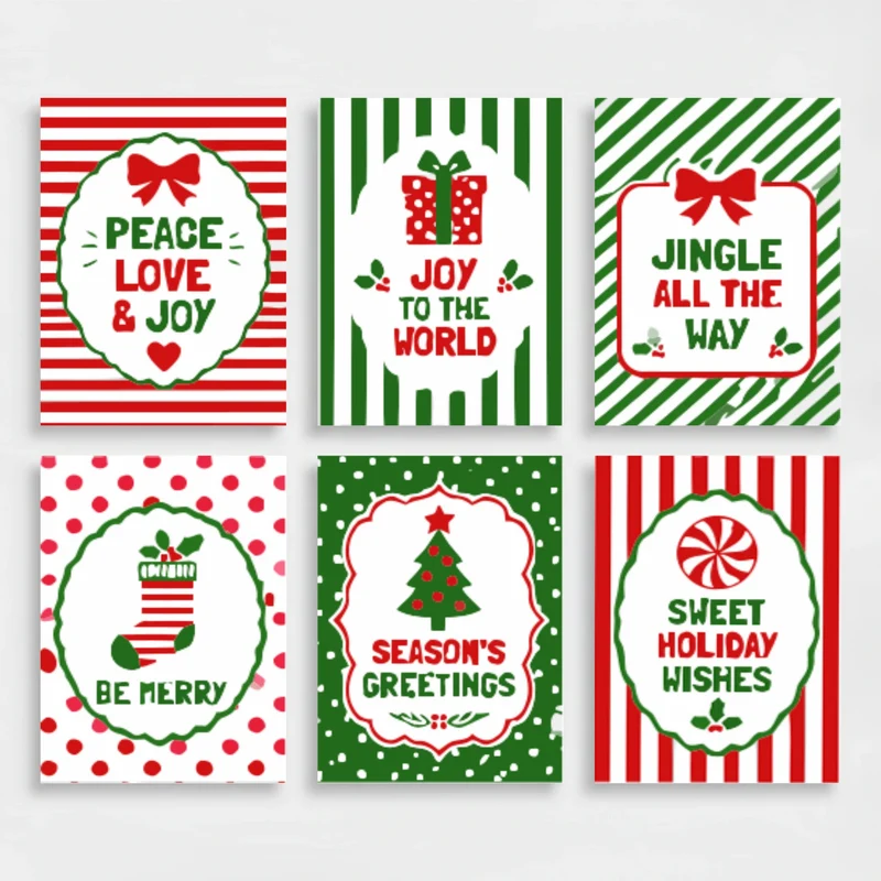 Festive Holiday Greeting Cards - Mini Paint by Numbers Set