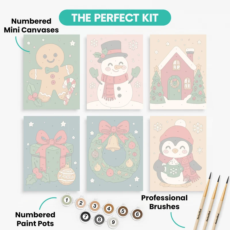 Christmas Friends - Mini Paint by Numbers Set