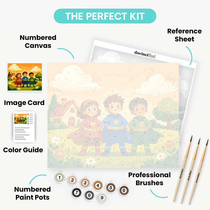 Young Hero Squad - Paint by Numbers Kit