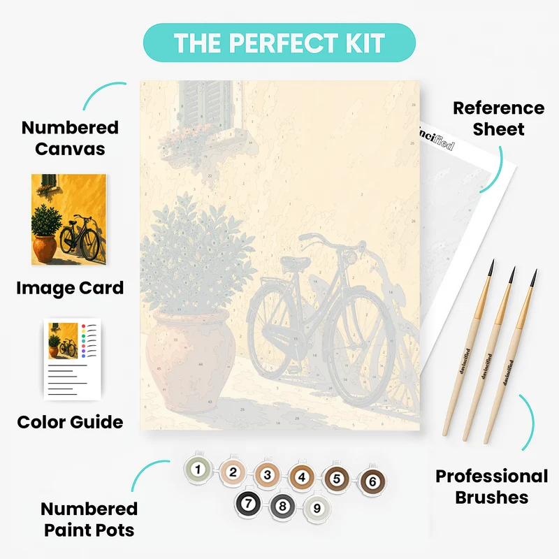 Tuscan Bicycle Wall - Paint by Numbers Kit