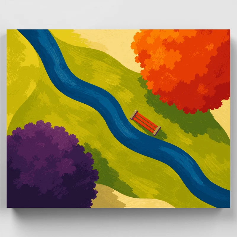 River Bench View - Paint by Numbers Kit