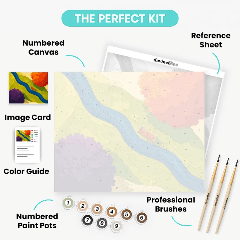 River Bench View - Paint by Numbers Kit