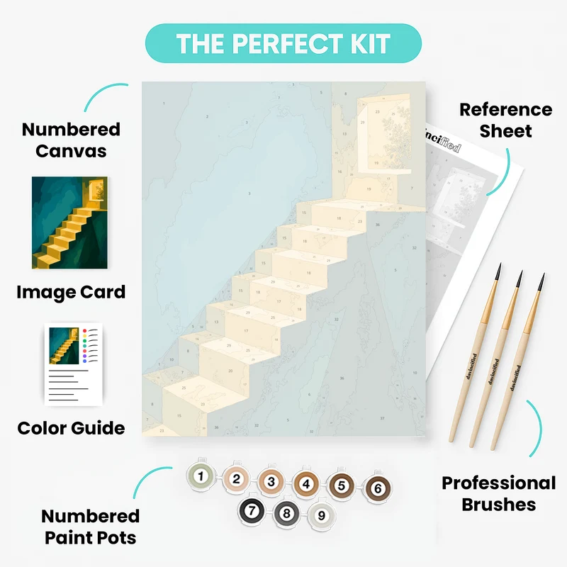 Golden Stairway - Paint by Numbers Kit