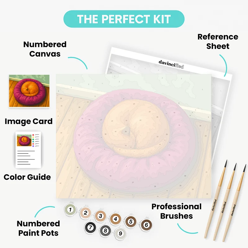 Cozy Cat Curl - Paint by Numbers Kit
