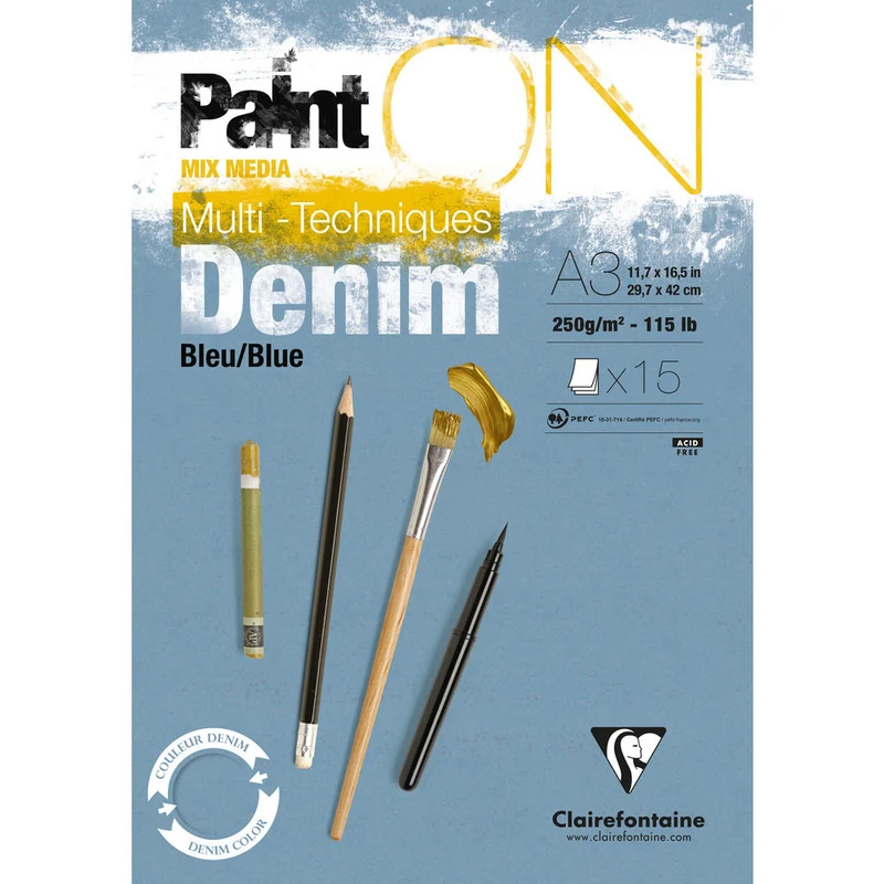 Clairefontaine Paint'On Mix Media blok 250 g lepený