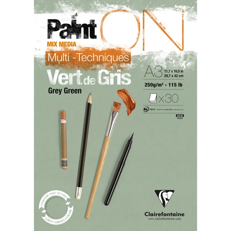 Clairefontaine Paint'On Mix Media blok 250 g lepený