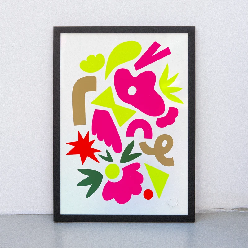 Neon Fraktal (DIN A3) | Edition SCHEE | Siebdruck