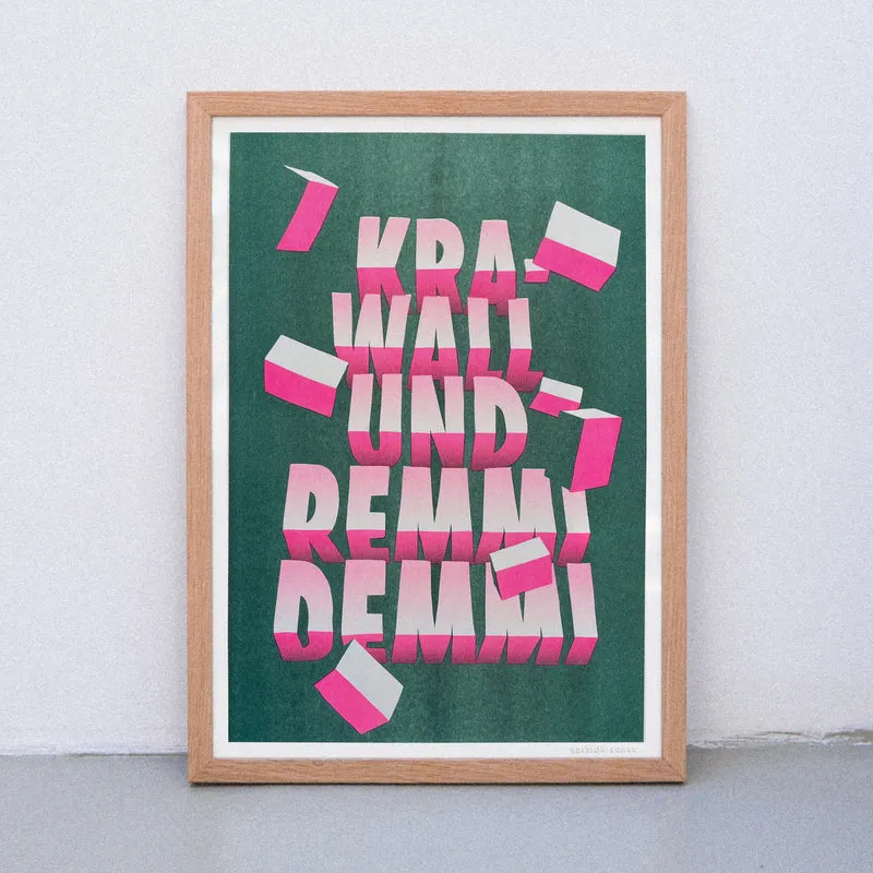 Krawall und Remmidemmi (DIN A3) | Edition SCHEE | Risographie