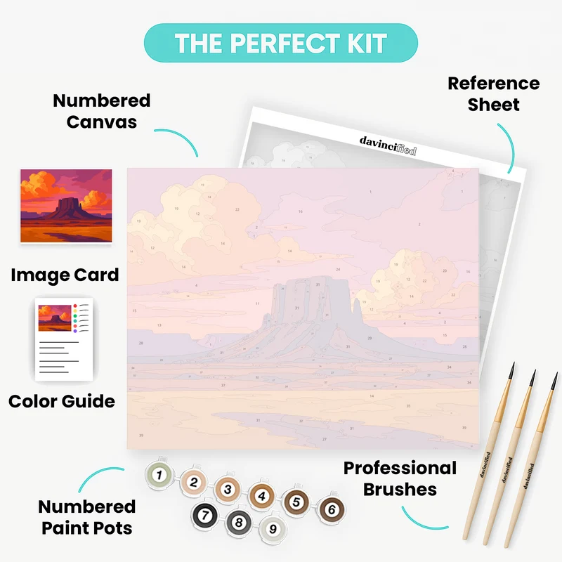 Desert Butte Sunset - Paint by Numbers Kit