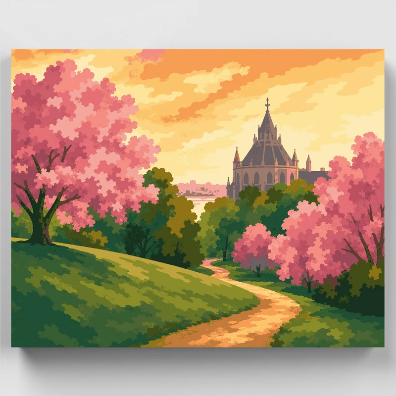 Cherry Blossom Cathedral - Paint by Numbers Kit